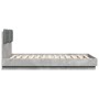 Concrete gray LED lights headboard bed frame 140x190 cm by , Beds and slatted bases - Ref: Foro24-3210041, Price: 186,99 €, D...