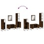 4-piece smoke oak plywood bathroom furniture set by , Bathroom furniture - Ref: Foro24-3214361, Price: 246,20 €, Discount: %