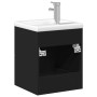 Mueble de baño con lavabo integrado negro de , Tocadores de baño - Ref: Foro24-3278756, Precio: 172,28 €, Descuento: %