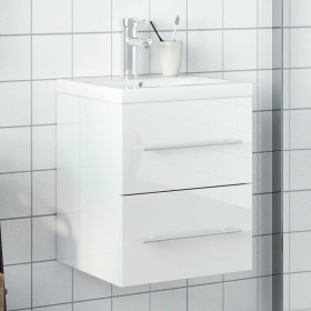 Badezimmermöbel mit integriertem Waschbecken in glänzendem Weiß von , Badezimmerwaschtische - Ref: Foro24-3278761, Preis: 155...