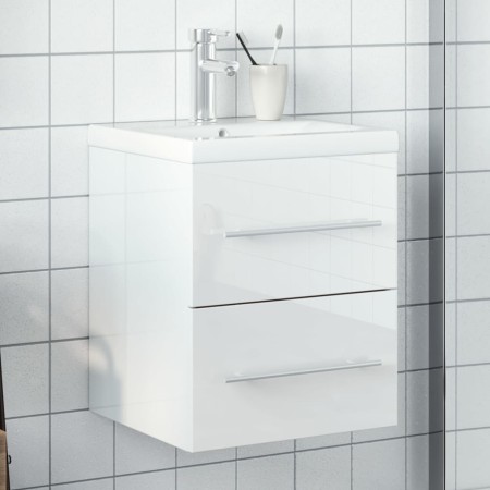 Badezimmermöbel mit integriertem Waschbecken in glänzendem Weiß von , Badezimmerwaschtische - Ref: Foro24-3278761, Preis: 164...