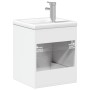 Mueble de baño con lavabo integrado blanco brillo de , Tocadores de baño - Ref: Foro24-3278761, Precio: 164,96 €, Descuento: %