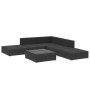 Set muebles de jardín 6 piezas y cojines ratán sintético negro de vidaXL, Conjuntos de jardín - Ref: Foro24-46746, Precio: 54...