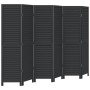 Black Paulownia solid wood 6-panel dividing screen by , Room dividers - Ref: Foro24-358857, Price: 121,47 €, Discount: %