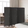 Black Paulownia solid wood 6-panel dividing screen by , Room dividers - Ref: Foro24-358857, Price: 121,47 €, Discount: %