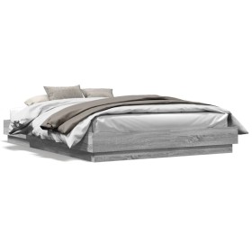 Estructura de cama madera de ingeniería gris Sonoma 140x200 cm de , Camas y somieres - Ref: Foro24-3209861, Precio: 139,99 €,...