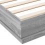 Estructura de cama madera de ingeniería gris Sonoma 140x200 cm de , Camas y somieres - Ref: Foro24-3209861, Precio: 138,86 €,...