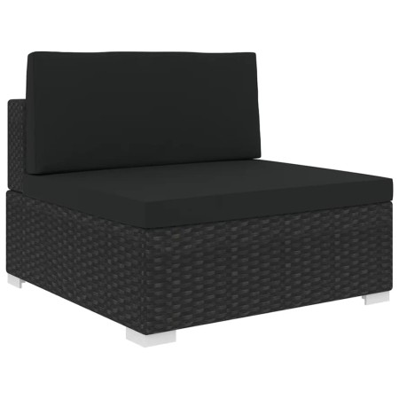 Zentraler Sitz und Kissen, 1 Stück, schwarzes synthetisches Rattan von vidaXL, Modulare Sofas für den Außenbereich - Ref: For...