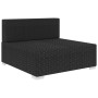 Asiento seccional central y cojines 1 ud ratán sintético negro de vidaXL, Sofás modulares de exterior - Ref: Foro24-46796, Pr...