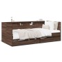 Lounger with brown oak engineered wood drawers 100x200 cm by , Beds and slatted bases - Ref: Foro24-3280845, Price: 234,58 €,...