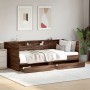 Lounger with brown oak engineered wood drawers 100x200 cm by , Beds and slatted bases - Ref: Foro24-3280845, Price: 234,58 €,...