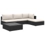 Set muebles de jardín 5 piezas y cojines ratán sintético negro de vidaXL, Conjuntos de jardín - Ref: Foro24-46782, Precio: 44...