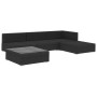 Set muebles de jardín 5 piezas y cojines ratán sintético negro de vidaXL, Conjuntos de jardín - Ref: Foro24-46782, Precio: 44...