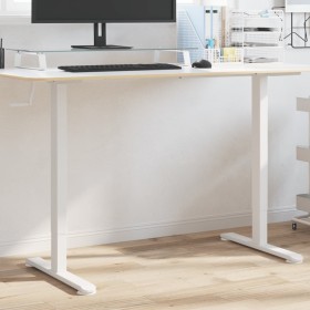 Marco de escritorio de pie acero blanco (94-135)x60x(70-114) cm de , Escritorios - Ref: Foro24-4005340, Precio: 107,99 €, Des...