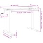 White steel standing desk frame (94-135)x60x(70-114) cm by , Desks - Ref: Foro24-4005340, Price: 107,99 €, Discount: %