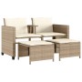 2 seater garden sofa with beige PE rattan table and stools by , Garden sets - Ref: Foro24-368420, Price: 226,52 €, Discount: %