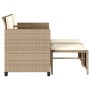 2 seater garden sofa with beige PE rattan table and stools by , Garden sets - Ref: Foro24-368420, Price: 226,52 €, Discount: %