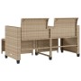 2 seater garden sofa with beige PE rattan table and stools by , Garden sets - Ref: Foro24-368420, Price: 226,52 €, Discount: %