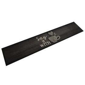 Alfombra de cocina lavable terciopelo negro taza 60x300 cm de , Felpudos - Ref: Foro24-4005595, Precio: 50,37 €, Descuento: %