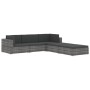 Asiento seccional de esquina con cojines 1 uds ratán PE negro de vidaXL, Sofás modulares de exterior - Ref: Foro24-46798, Pre...