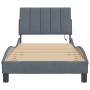 Dark gray velvet bed frame with LED lights 90x190 cm by , Beds and slatted bases - Ref: Foro24-3213752, Price: 142,37 €, Disc...