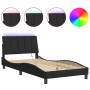 Estructura de cama con luces LED terciopelo negro 100x200 cm de , Camas y somieres - Ref: Foro24-3213765, Precio: 145,99 €, D...