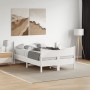 Bed frame with white pine wood headboard 120x200 cm by , Beds and slatted bases - Ref: Foro24-3216385, Price: 201,25 €, Disco...