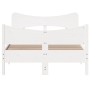 Bed frame with white pine wood headboard 120x200 cm by , Beds and slatted bases - Ref: Foro24-3216385, Price: 201,25 €, Disco...