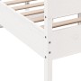 Bed frame with white pine wood headboard 120x200 cm by , Beds and slatted bases - Ref: Foro24-3216385, Price: 201,25 €, Disco...