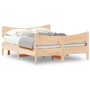 Bed frame with solid pine wood headboard 140x190 cm by , Beds and slatted bases - Ref: Foro24-3216393, Price: 176,51 €, Disco...