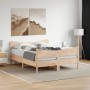 Bed frame with solid pine wood headboard 140x190 cm by , Beds and slatted bases - Ref: Foro24-3216393, Price: 176,51 €, Disco...