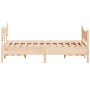 Bed frame with solid pine wood headboard 140x190 cm by , Beds and slatted bases - Ref: Foro24-3216393, Price: 176,51 €, Disco...