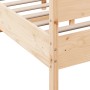 Bed frame with solid pine wood headboard 140x190 cm by , Beds and slatted bases - Ref: Foro24-3216393, Price: 176,51 €, Disco...