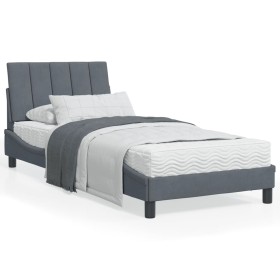 Estructura de cama con cabecero terciopelo gris oscuro 90x200cm de , Camas y somieres - Ref: Foro24-3207826, Precio: 144,99 €...