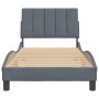 Dark gray velvet bed frame with headboard 90x200cm by , Beds and slatted bases - Ref: Foro24-3207826, Price: 144,99 €, Discou...