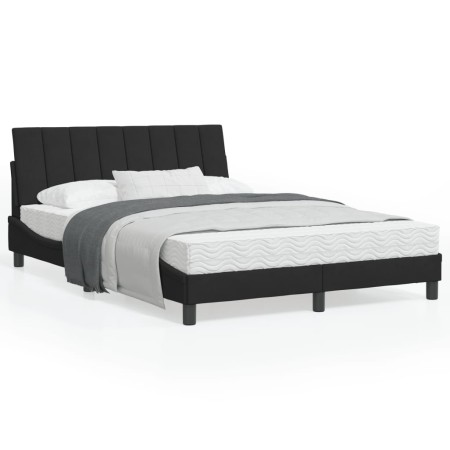 Bed frame with black velvet headboard 140x190 cm by , Beds and slatted bases - Ref: Foro24-3207845, Price: 189,03 €, Discount: %