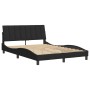 Estructura de cama con cabecero de terciopelo negro 140x190 cm de , Camas y somieres - Ref: Foro24-3207845, Precio: 227,99 €,...