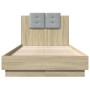 Cama con cabecero madera de ingeniería roble Sonoma 90x190 cm de , Camas y somieres - Ref: Foro24-3209970, Precio: 138,92 €, ...