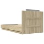 Cama con cabecero madera de ingeniería roble Sonoma 90x190 cm de , Camas y somieres - Ref: Foro24-3209970, Precio: 138,99 €, ...