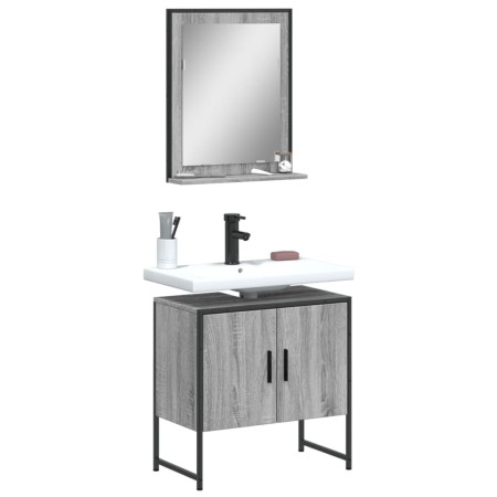 Set de muebles de baño 2 pzas madera de ingeniería gris sonoma de , Muebles de baño - Ref: Foro24-3214337, Precio: 91,62 €, D...