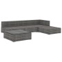 Set de muebles de jardín 5 pzas y cojines ratán sintético gris de vidaXL, Conjuntos de jardín - Ref: Foro24-46783, Precio: 62...