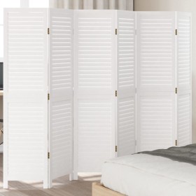 White Paulownia solid wood 6-panel dividing screen by , Room dividers - Ref: Foro24-358841, Price: 171,99 €, Discount: %