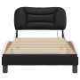 Estructura cama con LED cuero sintético negro y blanco 90x190cm de , Camas y somieres - Ref: Foro24-3214181, Precio: 158,15 €...