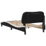 Estructura cama con LED cuero sintético negro y blanco 90x190cm de , Camas y somieres - Ref: Foro24-3214181, Precio: 158,15 €...