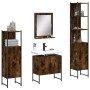 Set de muebles de baño 4 piezas madera contrachapada roble humo de , Muebles de baño - Ref: Foro24-3214356, Precio: 229,04 €,...