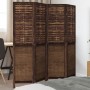 Dark brown paulownia wood 4-panel separator screen by , Room dividers - Ref: Foro24-358705, Price: 103,04 €, Discount: %