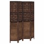 Dark brown paulownia wood 4-panel separator screen by , Room dividers - Ref: Foro24-358707, Price: 119,35 €, Discount: %