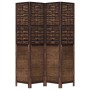 Dark brown paulownia wood 4-panel separator screen by , Room dividers - Ref: Foro24-358707, Price: 119,35 €, Discount: %