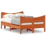 Estructura cama con cabecero madera pino marrón cera 120x190 cm de , Camas y somieres - Ref: Foro24-3216401, Precio: 196,38 €...