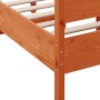 Bed frame with wax brown pine wood headboard 120x190 cm by , Beds and slatted bases - Ref: Foro24-3216401, Price: 196,38 €, D...